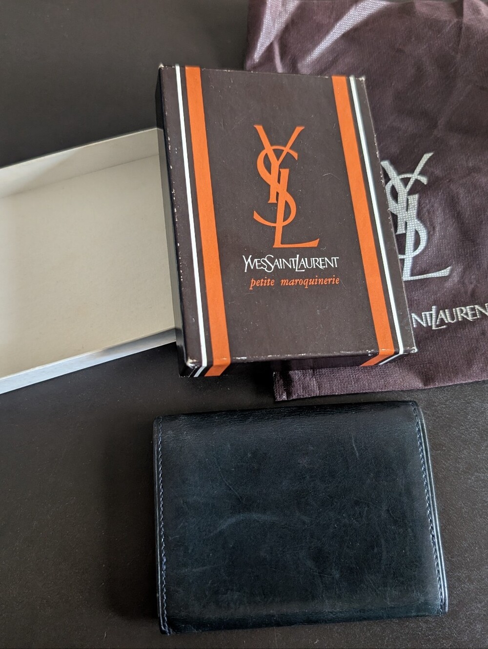 Yves Saint Laurent YSL Vintage Dark Blue Cardholder - Picture 3 of 5